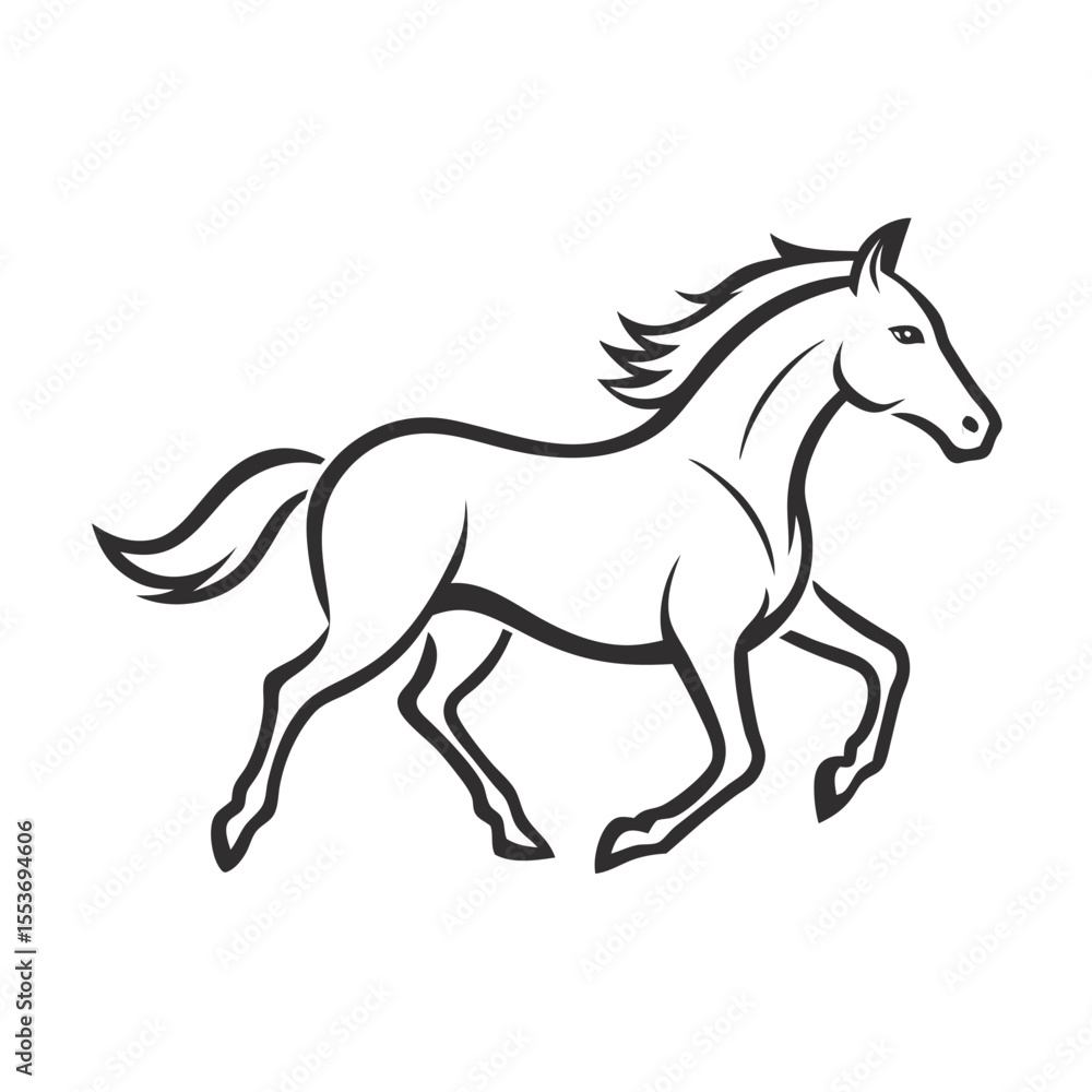 Obraz premium running-horse-outline-vector-singel-item-horse---j (4).eps