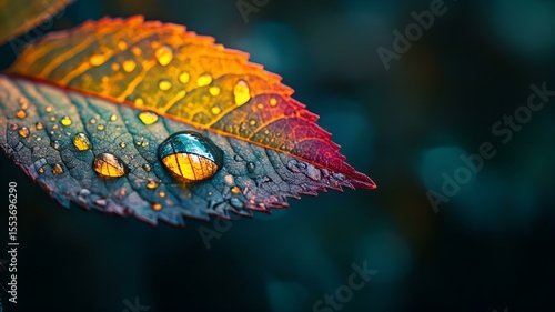 Wallpaper Mural macro view of water droplet on leaf. environmental conservation concept Torontodigital.ca