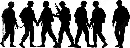 American Soldiers, military, army, advance,Vector Bundle