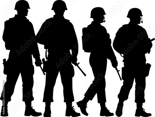 American soldiers military  army, advance Vector Bundle
