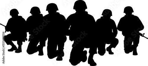 American soldiers military  army, advance Vector Bundle
