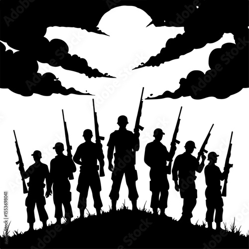 American soldiers military  army, advance Vector Bundle