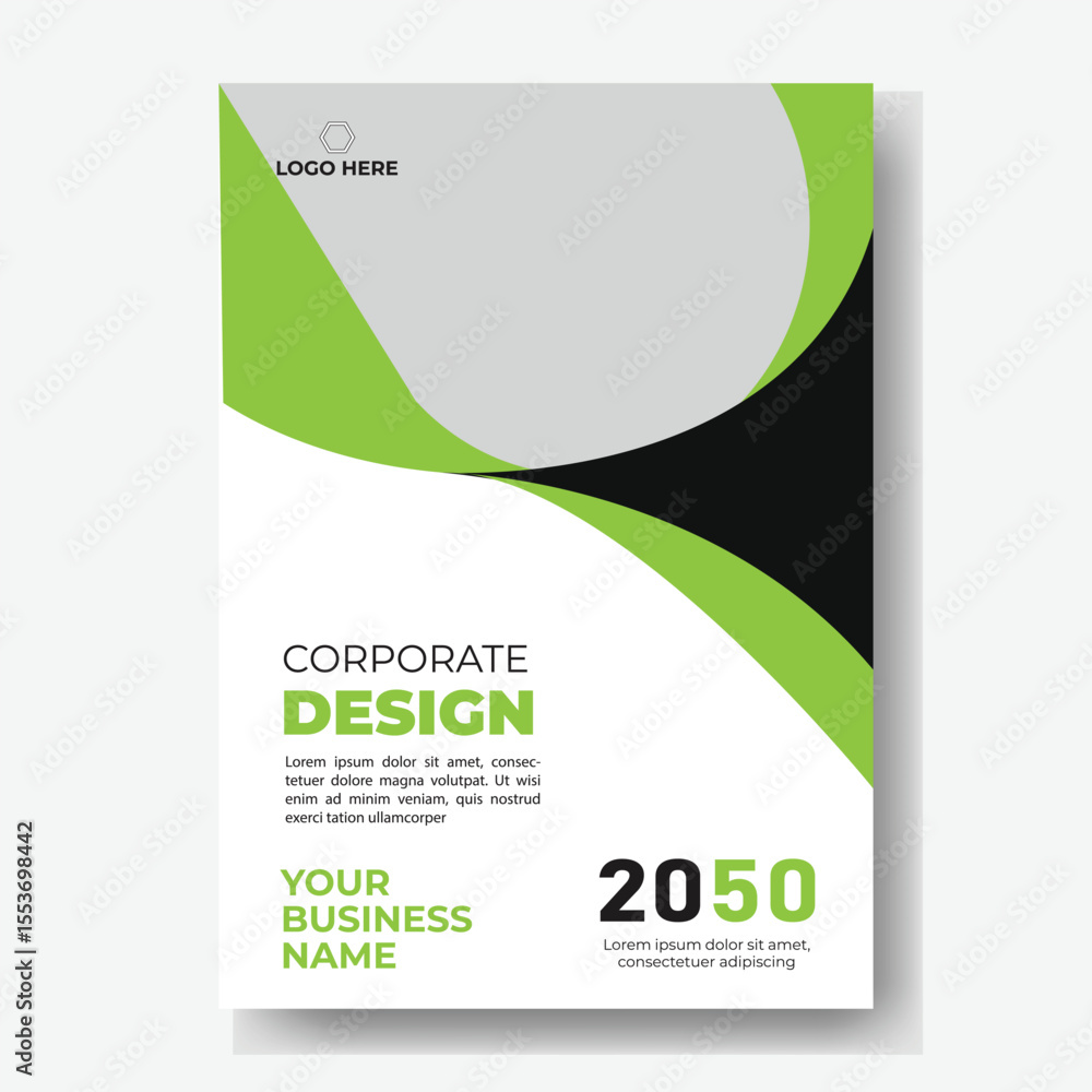 Fototapeta premium Poster flyer pamphlet brochure cover design layout space for photo background, vector illustration template in A4 size. 
