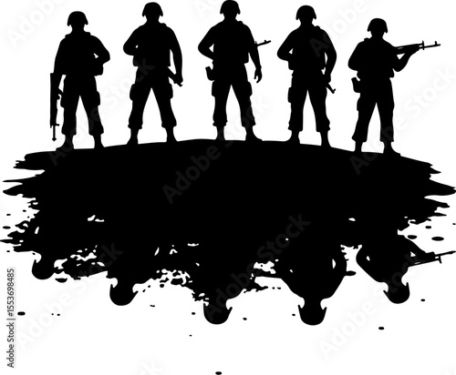 American soldiers military  army, advance Vector Bundle