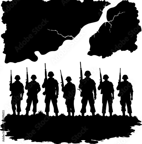American soldiers military  army, advance Vector Bundle