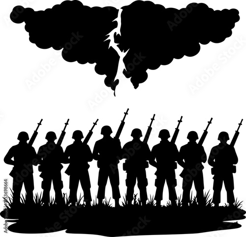American soldiers military  army, advance Vector Bundle