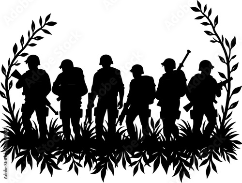 American soldiers military  army, advance Vector Bundle