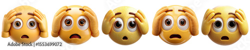 PNG smiley shocked emotion , element set on transparent background