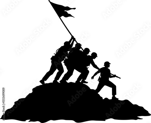 American soldiers military  army, advance Vector Bundle