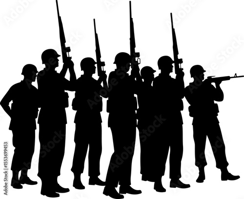 American soldiers military  army, advance Vector Bundle