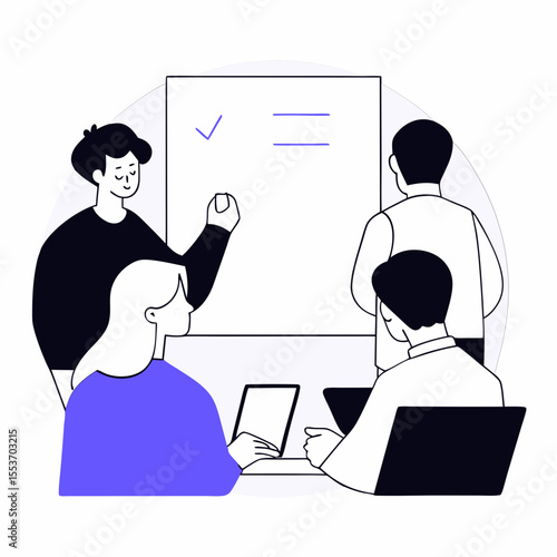 Team of coworkers brainstorming in meeting