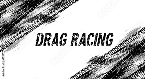 Drag Racing Tire Tracks  High-Resolution Vector Illustration