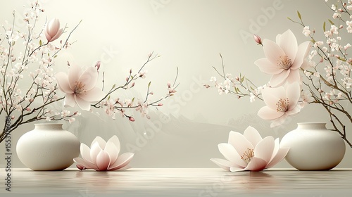 Wallpaper Mural Delicate floral arrangement in a muted color palette. Torontodigital.ca