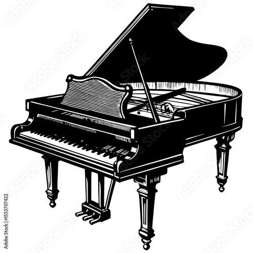 piano and music notes