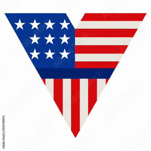 American flag v shaped patriotic design