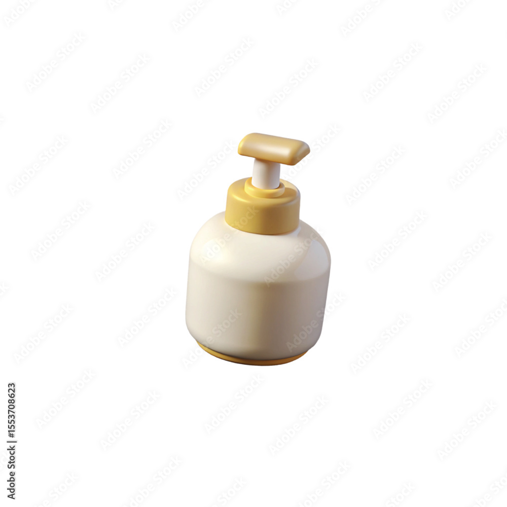 Obraz premium Isolated white plastic bottle with pump dispenser for cosmetic liquid soap or shampoo