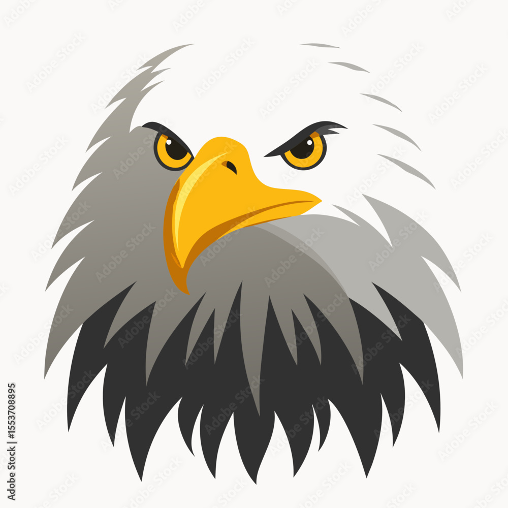 Obraz premium Bald eagle head majestic bird of prey illustration