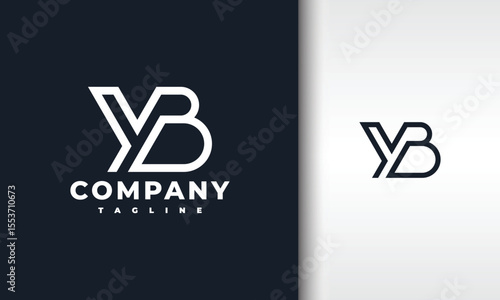 monogram letter YB logo