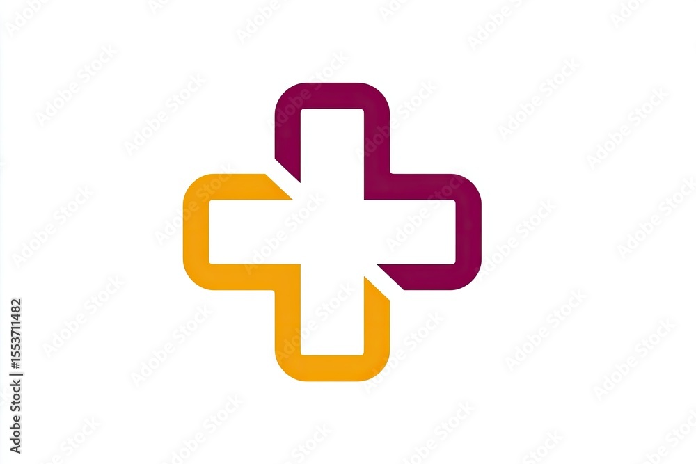 Obraz premium A stylized plus sign graphic design.