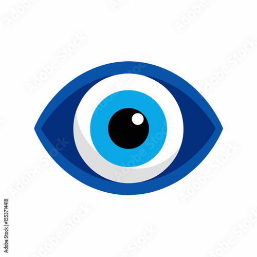 Stylized blue evil eye symbol for protection and good luck