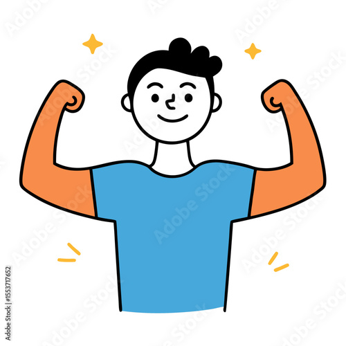 High self esteem concept vector icon on white background.
