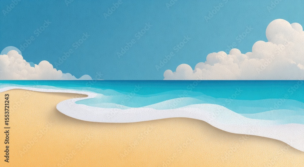 Obraz premium Beach scene, paper cut style