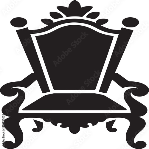 Find the perfect throne black chair vector illustration for your home decor and furniture needs online on transparent background silhouette