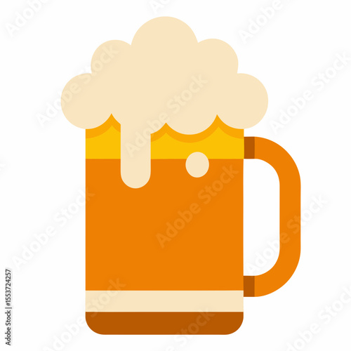 A frothy mug of beer illustration