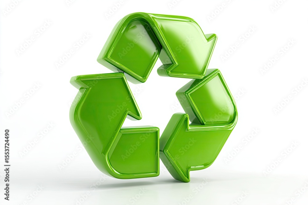 Obraz premium Three-dimensional recycling symbol.