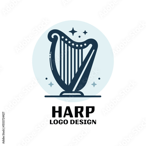 Harp Vector Logo Design