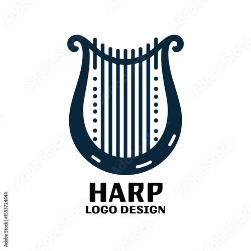 Harp Vector Logo Design