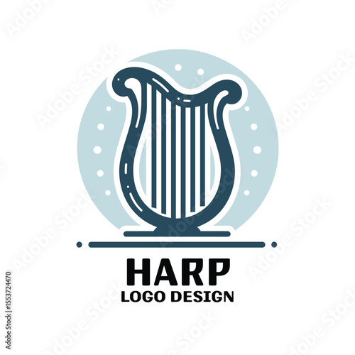Harp Vector Logo Design