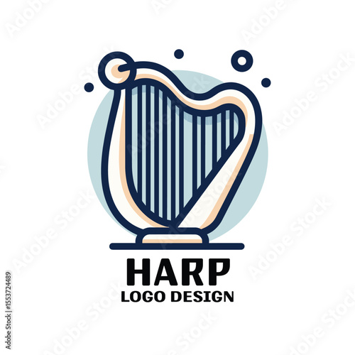 Harp Vector Logo Design