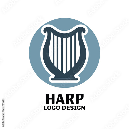 Harp Vector Logo Design