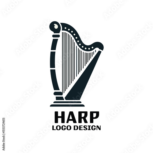 Harp Vector Logo Design