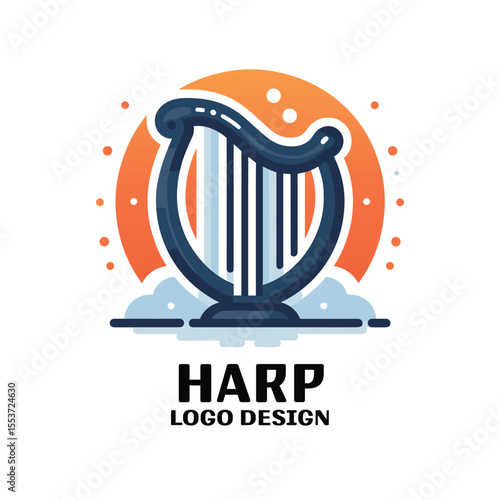 Harp Vector Logo Design