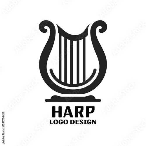 Harp Vector Logo Design