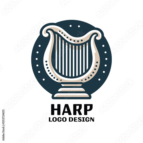Harp Vector Logo Design
