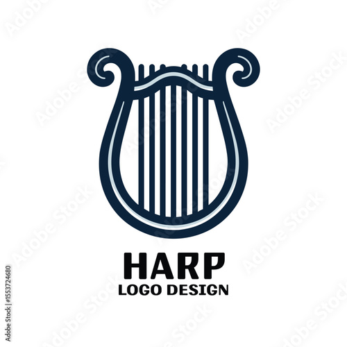 Harp Vector Logo Design