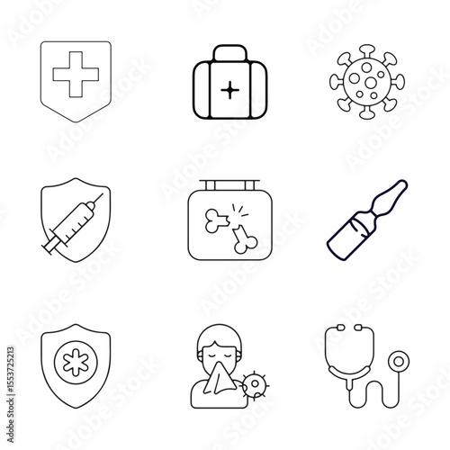 Modern Flat Icons Set for Healthcare and MedicineModern Flat Icons Set for Healthcare and Medicine