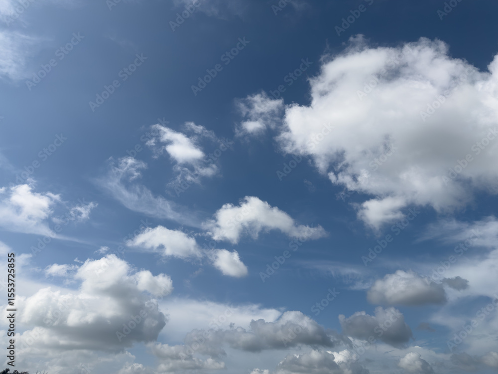 clear blue sky with a few clouds. The sky is very bright and the clouds are scattered throughout clear blue sky with a few clouds. The sky is very bright and the clouds are scattered throughout