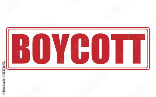 Boycott vector image, boycott png image in red, Boycott word image
