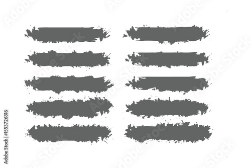 Gray Paint Brush Strokes Collection 