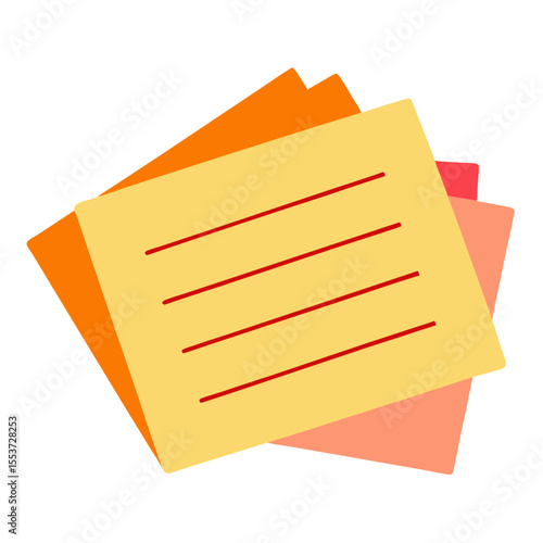 Stack of colorful lined sticky notes