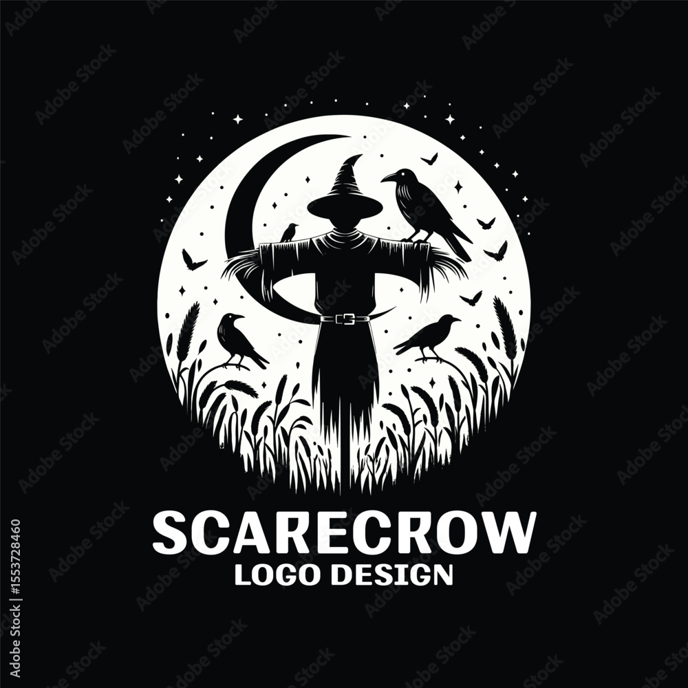 Scarecrow Vector Logo Design Scarecrow Vector Logo Design