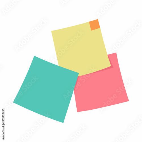 Colorful sticky notes arranged in a stack