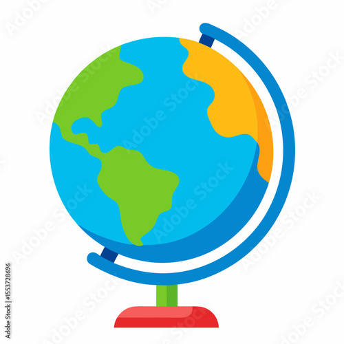 Colorful cartoon globe for education and travel
