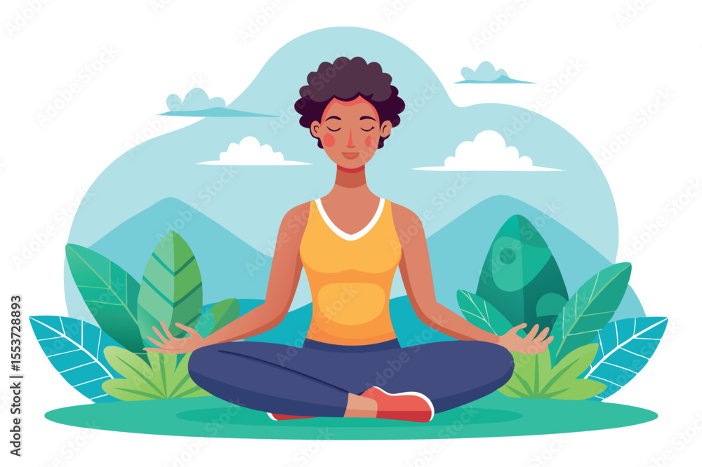 custom made wallpaper toronto digitalMeditation practice in a serene outdoor setting surrounded by nature and mountains during a sunny day