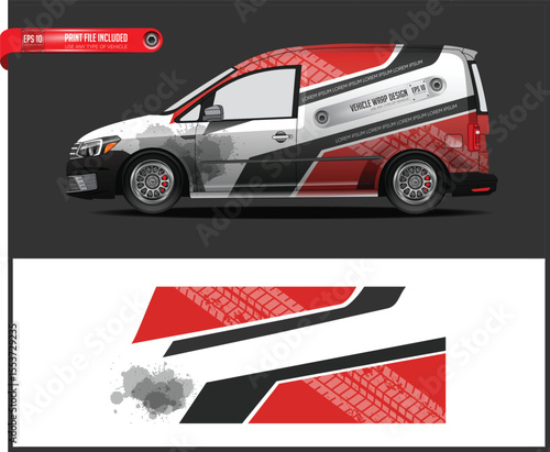 Vehicle Wrap Design Template for Car Truck or Van