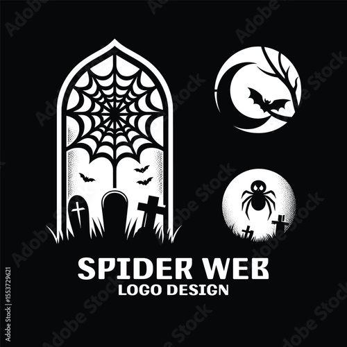 Spider Web Vector Logo Design